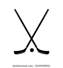 Conjunto de silueta de contorno de arte de Clip de Vector de palo de hockey. Hockey Stick Sport Minimal Aislado, Hockey Símbolo Juego Equipo de juego Vector.