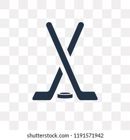 Hockey stick vector icon isolated transparent background  Hockey stick transparency concept can be used web   mobile