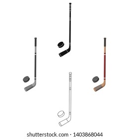 Hockey stick and washer. Canada single icon in cartoon,black style vector symbol stock illustration web.