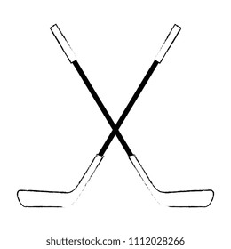 hockey sticks crossed emblem