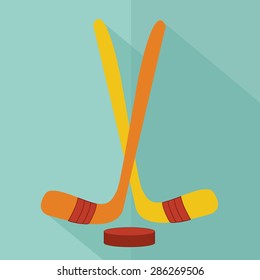 Hockey Sticks. flat vector