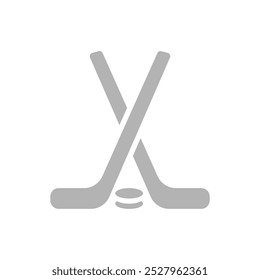 hockey sticks icon on a white background, vector illustration