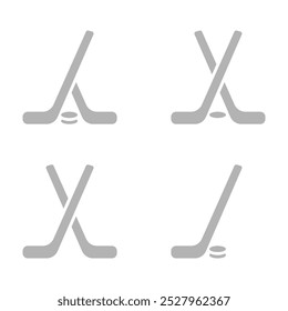 hockey sticks icon on a white background, vector illustration