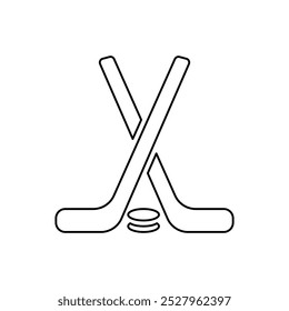 hockey sticks icon on a white background, vector illustration