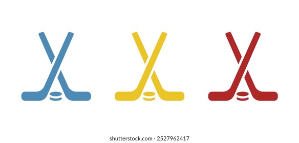 hockey sticks icon on a white background, vector illustration