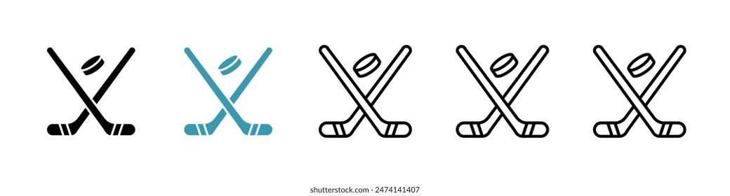 Hockey sticks icon set. ice hockey stick icon for UI designs.