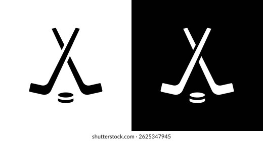 Hockey sticks icon simple line vector. Symbol, logo.