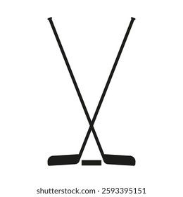 Hockey sticks icon. Sports equipment symbol. Ice hockey vector. Team game illustration. EPS 10.