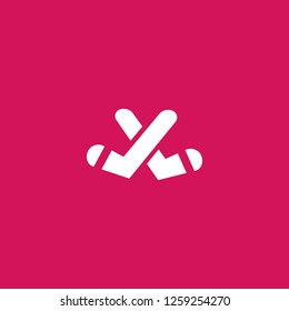 hockey sticks icon vector. hockey sticks sign on pink background. hockey sticks icon for web and app