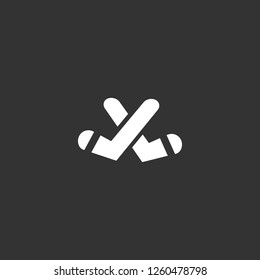 hockey sticks icon vector. hockey sticks sign on black background. hockey sticks icon for web and app