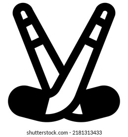 Hockey sticks for the outdoor sports played by countries