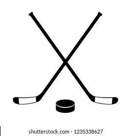 Vector Crossed Hockey Sticks Puck Icon Stock Vector (Royalty Free ...