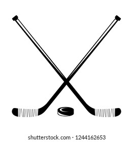 Hockey sticks with puck, Sport Hockey