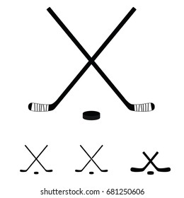 hockey sticks set icon illustration in black color