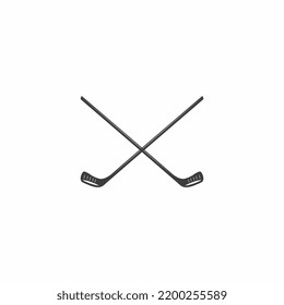 hockey sticks silhouette cartoon vector