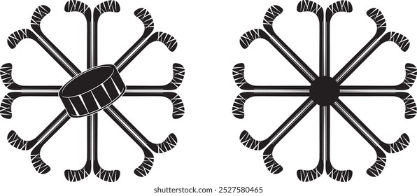 Hockey Sticks Snowflake, Ice Hockey, Winter Sport Cut Files