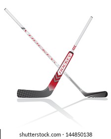 hockey sticks vector illustration isolated on white background