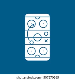 Hockey Strategy Flat Icon On Blue Background