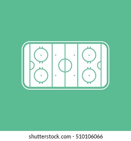 Hockey Strategy Flat Icon On Green Background