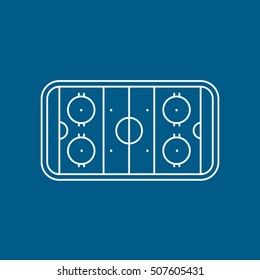 Hockey Strategy Line Icon On Blue Background