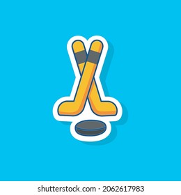 hockey style sticker vector illustration,sports equipment design