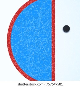 hockey surface with puck