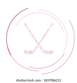 The hockey symbol filled with pink dots. Vector illustration on white background