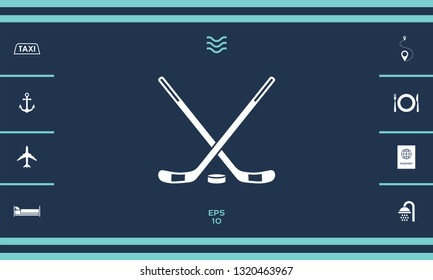 Hockey symbol icon. Graphic elements for your design