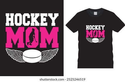 Diseño de camiseta de hockey Plantilla de Vector grunge. Ilustración vectorial deportiva, diseño de camiseta de hockey, hockey sobre hielo, hockey es mi Ilustración vectorial de diseño de camisetas de temporada favorita, diseño de tipografía.