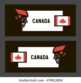 Hockey team Canada, vector pattern design for games. Hockey player, person, icon