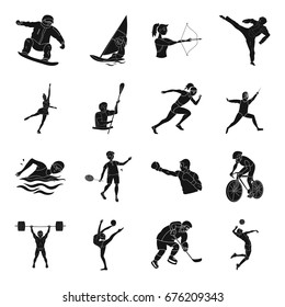 Hockey, tennis, boxing sports included in the Olympic Games. Olympic sport set collection icons in black style vector symbol stock illustration web.
