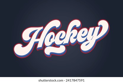 Hockey text effect vector. Editable college t-shirt design printable text effect vector.