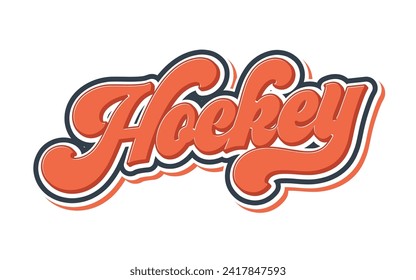 Hockey text effect vector. Editable college t-shirt design printable text effect vector.