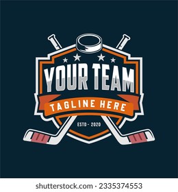 Hockey tournament logo in modern minimalist style