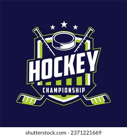 Hockey tournament logo in modern minimalist style