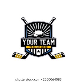 Hockey-Turnier-Logo im modernen minimalistischen Stil, Hockey-Logo-Team