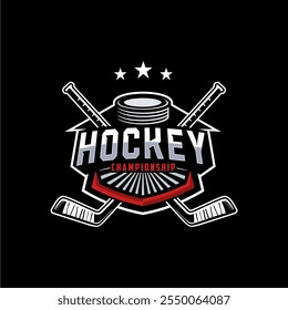 Hockey-Turnier-Logo im modernen minimalistischen Stil, Hockey-Logo-Team