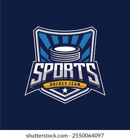 Logotipo del torneo de hockey en estilo minimalista moderno, equipo del logotipo del hockey