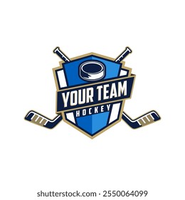 Hockey tournament logo in modern minimalist style, hockey logo team