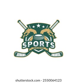 Hockey-Turnier-Logo im modernen minimalistischen Stil, Hockey-Logo-Team