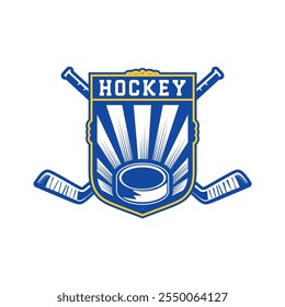 Logotipo del torneo de hockey en estilo minimalista moderno, equipo del logotipo del hockey