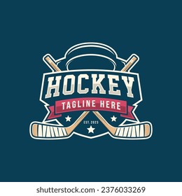 Hockey tournament sport logo template. Modern vector illustration. Badge design.