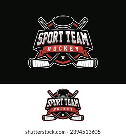 Hockey tournament sport logo template.  Modern emblem collection vector illustration for hockey club