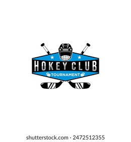 Hockey tournament sport logo template. Modern vector illustration. Badge design.