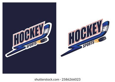 Hockey tournament sport logo template. Modern vector illustration. Badge sticker design