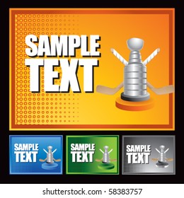 hockey trophy colored halftone templates