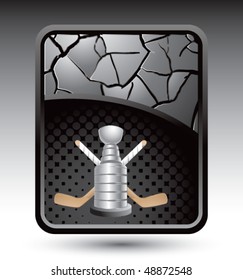 hockey trophy gray cracked backdrop