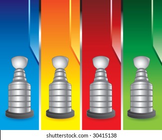 trofeo de hockey sobre carteles verticales de colores