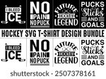 Hockey T-Shirt Design Bundle, Typography T-shirt Design vector, Trendy
