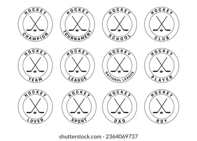 Hockey Typography, Hockey Logo, Vector, Sports illustration, vector, Hockey silhouette, silhouette, Sports silhouette, Game vector, Hockey Tournament Tournament, Badges,